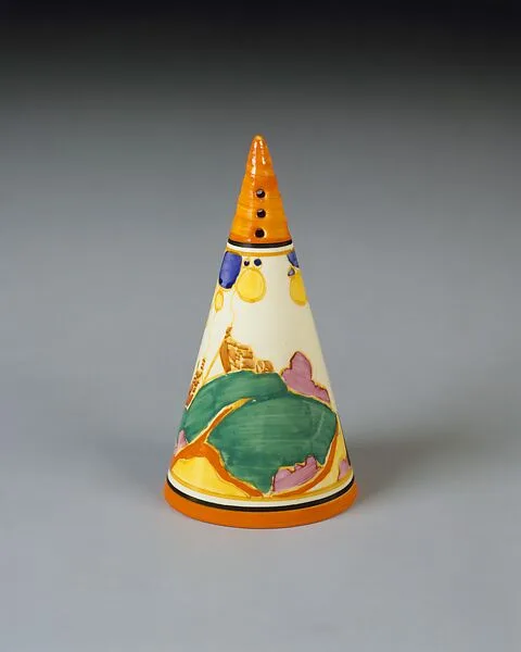 "Bizarre" Sugar Caster — Clarice Cliff|A. J. Wilkinson, Ltd.|Newport Pottery