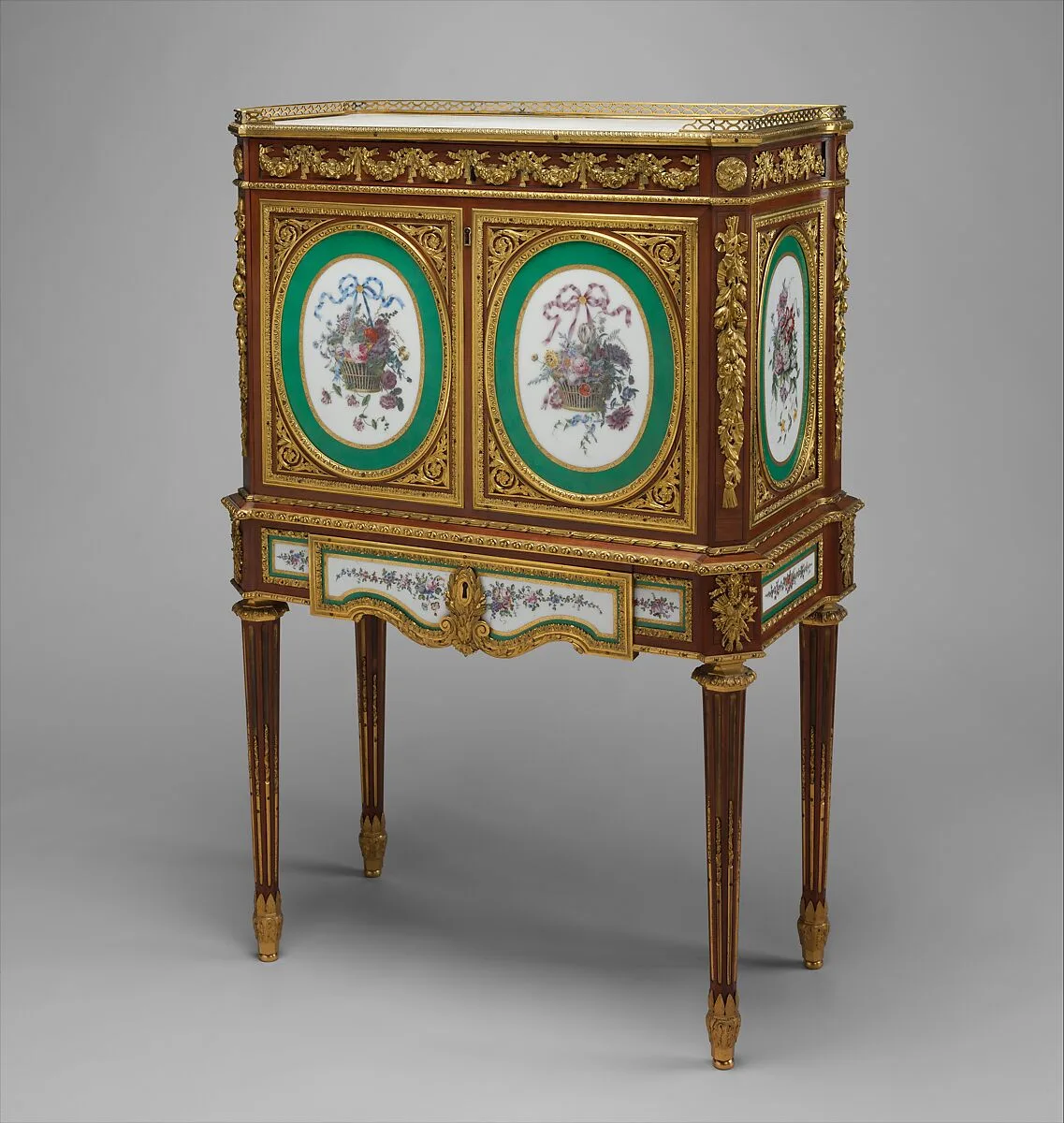 Drop-front desk (secrétaire à abattant or secrétaire en cabinet) — Martin Carlin|Sèvres Manufactory|Nicolas Bulidon|Guillaume Noël|Marie-Claude Sophie Xhrouuet|Jacques-François Micaud