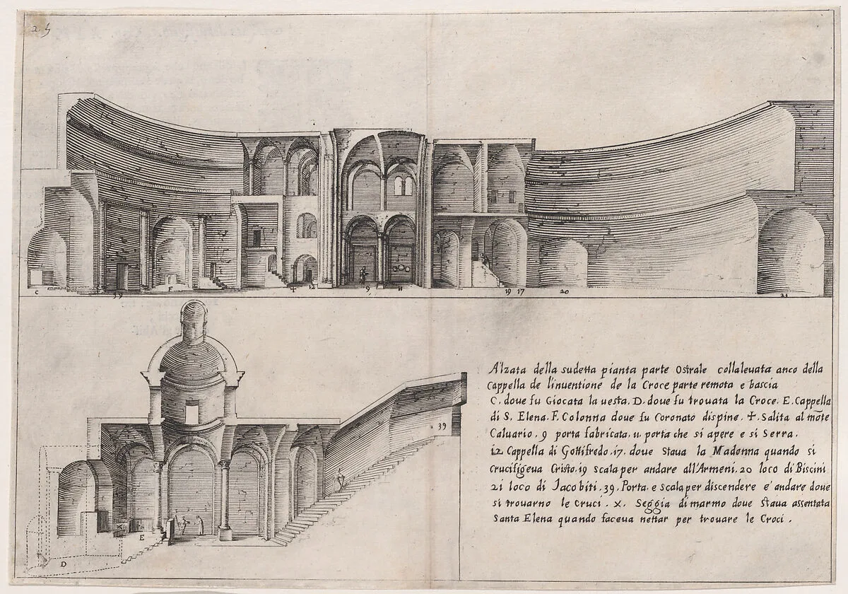 21st Plate, from Trattato delle Piante & Immagini de Sacri Edifizi di Terra Santa (Treatise of the Plans & Images of the Sacred Buildings of the Holy Land) — Jacques Callot|Bernardino Amico|Pietro Cecconcelli