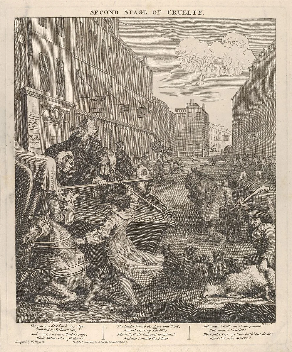 The Second Stage of Cruelty (The Four Stages of Cruelty) — William Hogarth