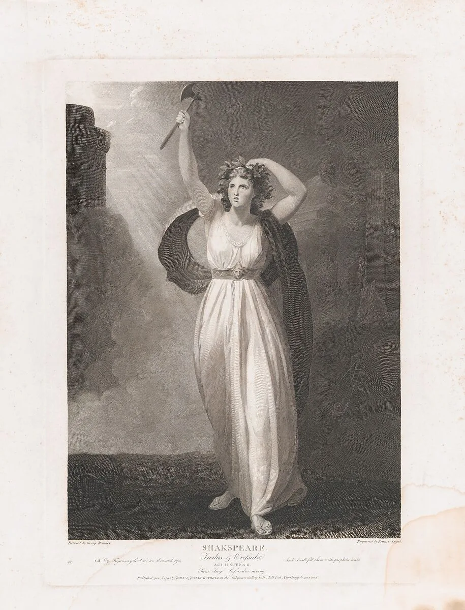 Cassandra Raving (Shakespeare, Troilus and Cressida, Act 2, Scene 2) — Francis Legat|William Shakespeare|George Romney|John & Josiah Boydell|Shearjashub Spooner