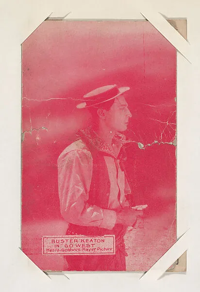 Buster Keaton in "Go West" from Western Stars or Scenes Exhibit Cards series (W412) — Unknown