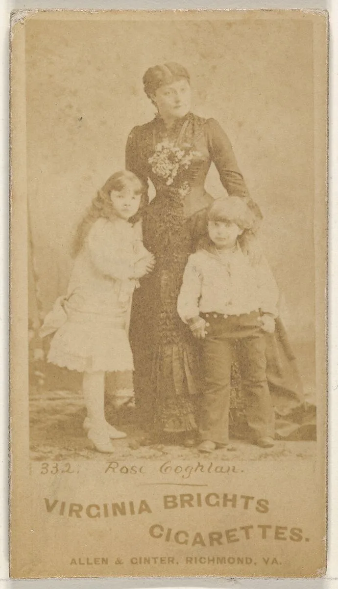 Card 332, Rose Coghlan, from the Actors and Actresses series (N45, Type 1) for Virginia Brights Cigarettes — Allen & Ginter