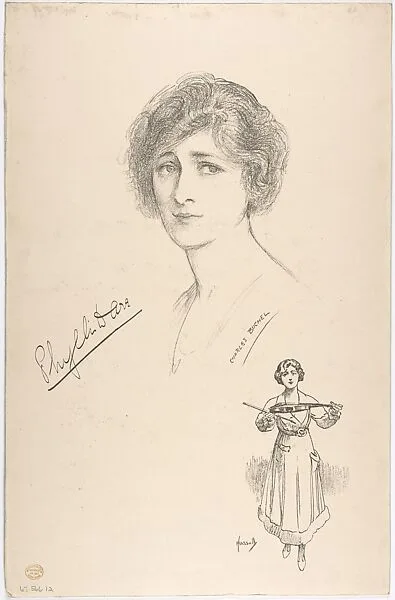 Portrait Head of the actress Phyllis Dare, also shown full-length in costume — Phyllis Dare|John Hassall|Charles A. Buchel