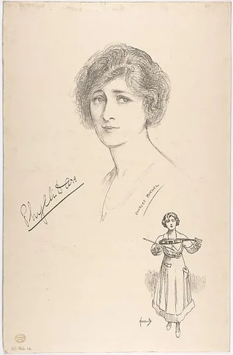 Portrait Head of the actress Phyllis Dare, also shown full-length in costume