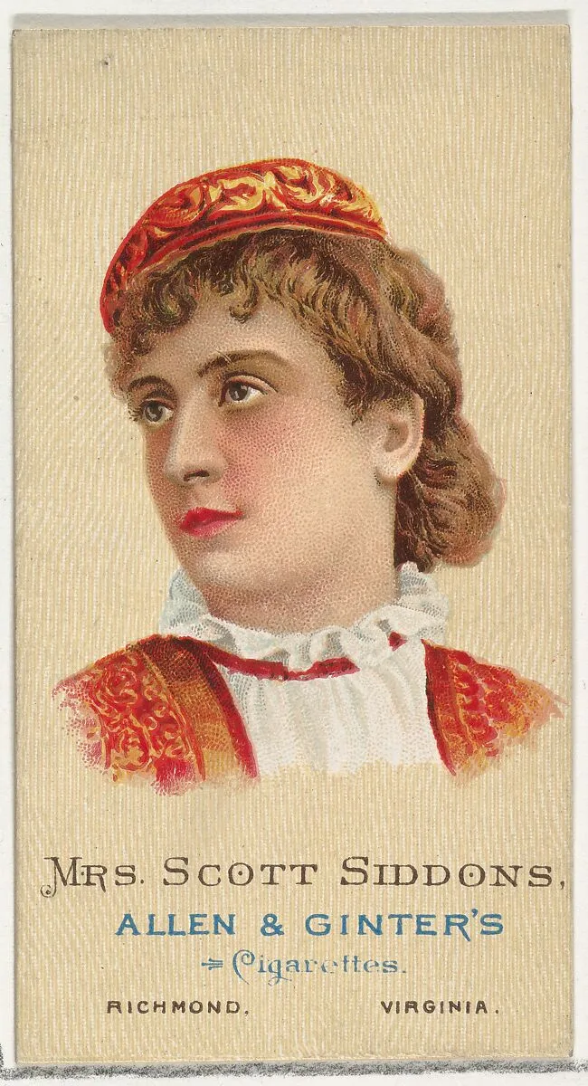 Mrs. Scott Siddons, from World's Beauties, Series 2 (N27) for Allen & Ginter Cigarettes — Allen & Ginter|Lindner, Eddy & Claus