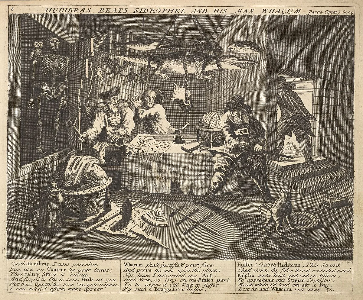 Hudibras Beats Sidrophel and His Man Wacum (Plate 8: Illustrations to Samuel Butler's Hudibras) — William Hogarth|Henry Overton and J. Hoole|Samuel Butler