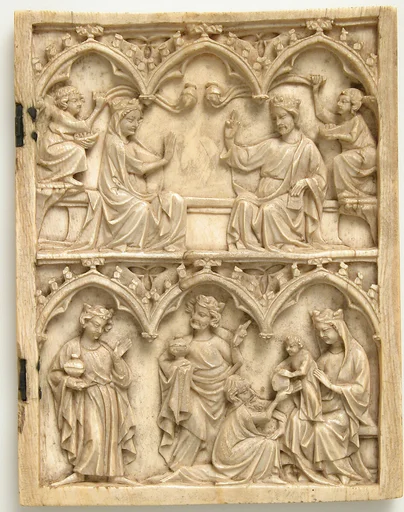 Right Wing of a Diptych with Coronation of the Virgin and Adoration of the Magi