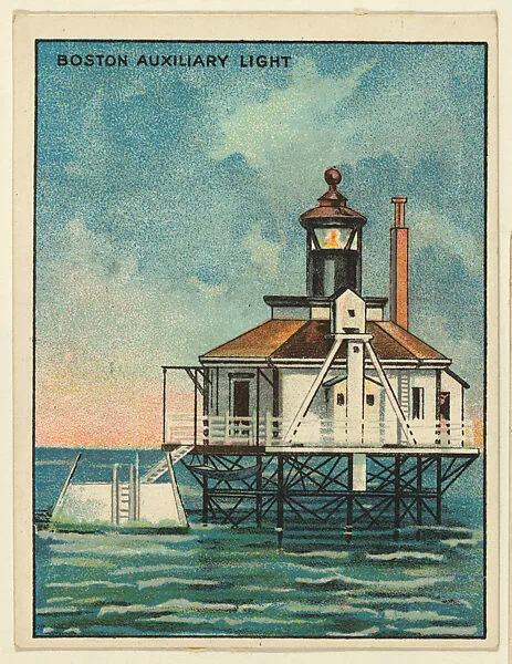 Boston Auxillary Light, from the "Lighthouse Series" (T77), issued with Hassan Cigarettes by the American Tobacco Company — American Tobacco Company