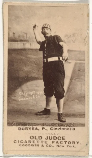 James Newton "Jesse" Duryea, Pitcher, Cincinnati, from the Old Judge series (N172) for Old Judge Cigarettes