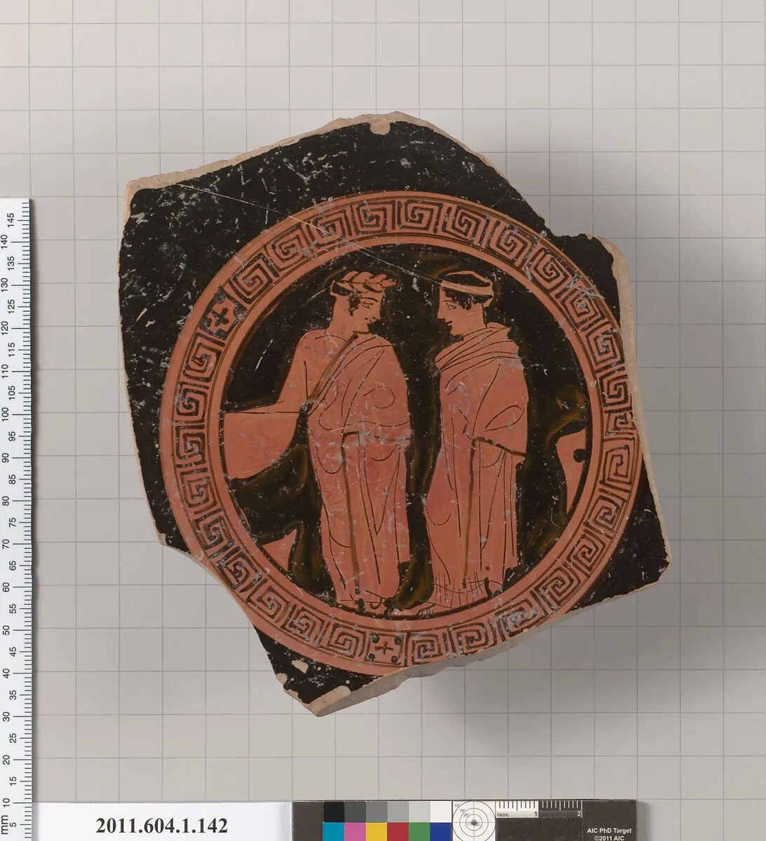 Terracotta fragment of a kylix (drinking cup) — Veii Painter