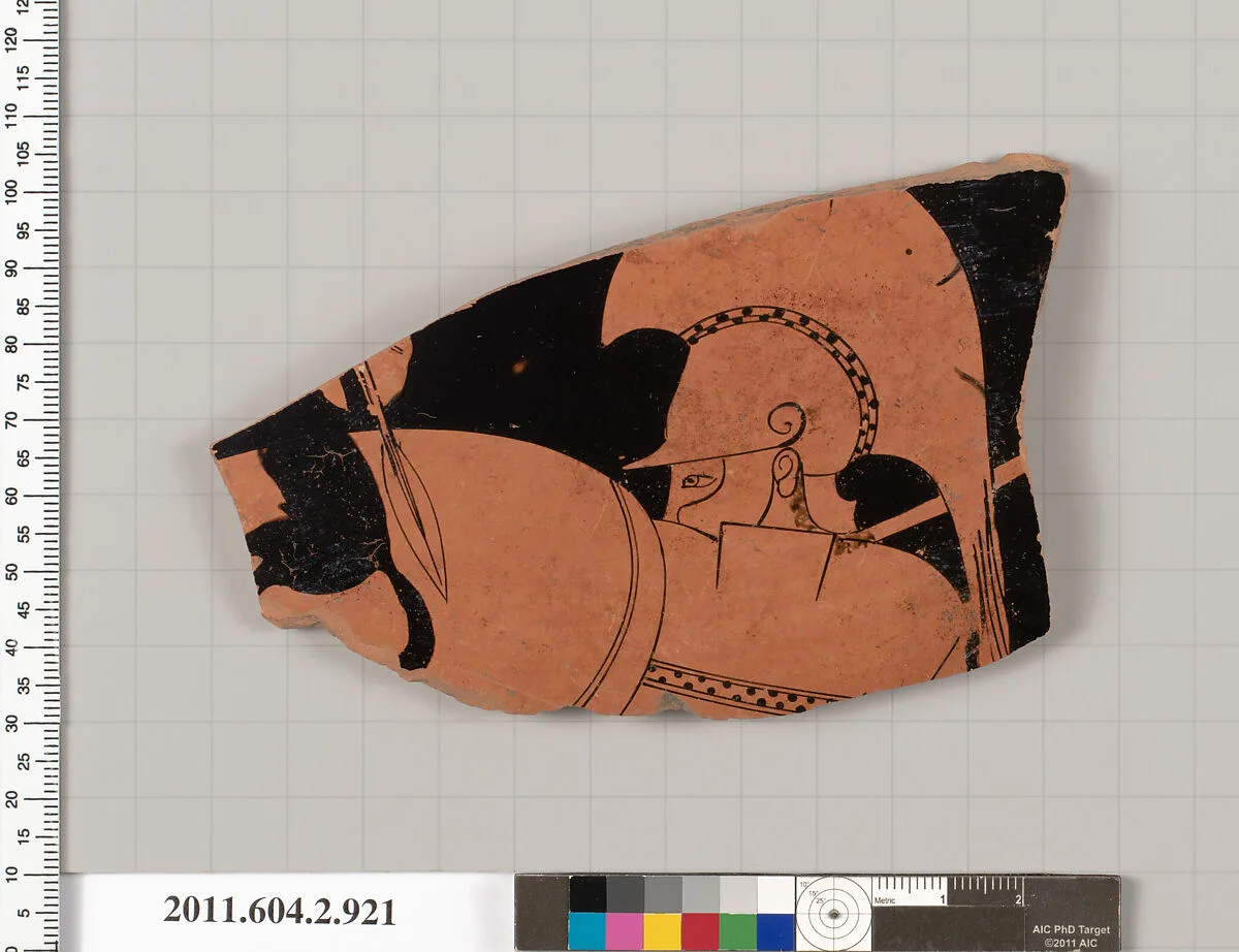 Terracotta fragment of a hydria: kalpis (water jar) — Unknown