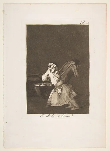 Plate 4 from "Los Caprichos": Nanny's boy (El de la rollona)
