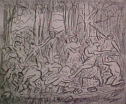 The Triumph of Pan (#3), from ¦The Poussin Project: A Series of Prints after Nicolas Poussin¦ — Leon Kossoff