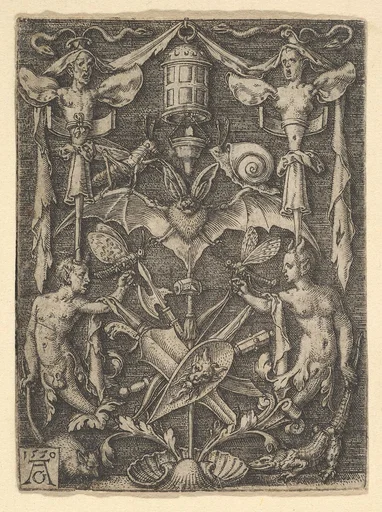 Design for a Candelabra Grotesque with a Bat in the Center