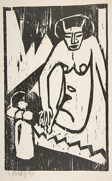 Girl with Vase of Flowers (Mädchen mit Blumenvase) — Karl Schmidt-Rottluff