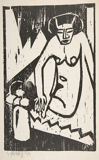 Girl with Vase of Flowers (Mädchen mit Blumenvase)