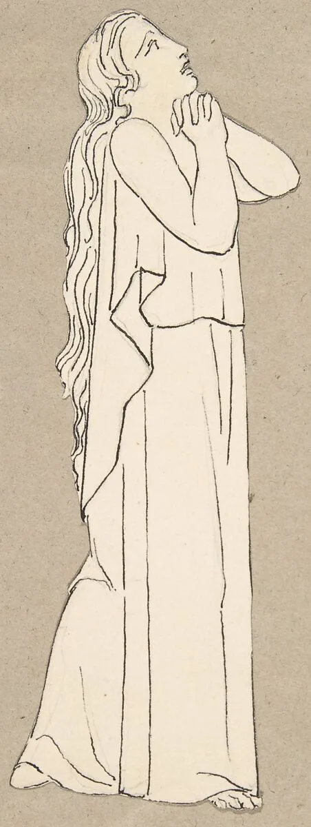 Design for large fireplace white tiles produced in Wedgwood's factory — John Flaxman
