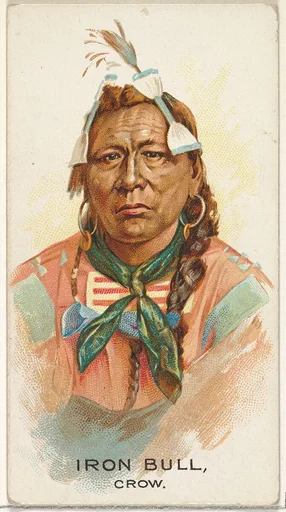 Iron Bull, Crow, from the American Indian Chiefs series (N2) for Allen & Ginter Cigarettes Brands