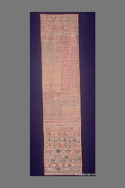 Embroidered sampler — Mary Griffits