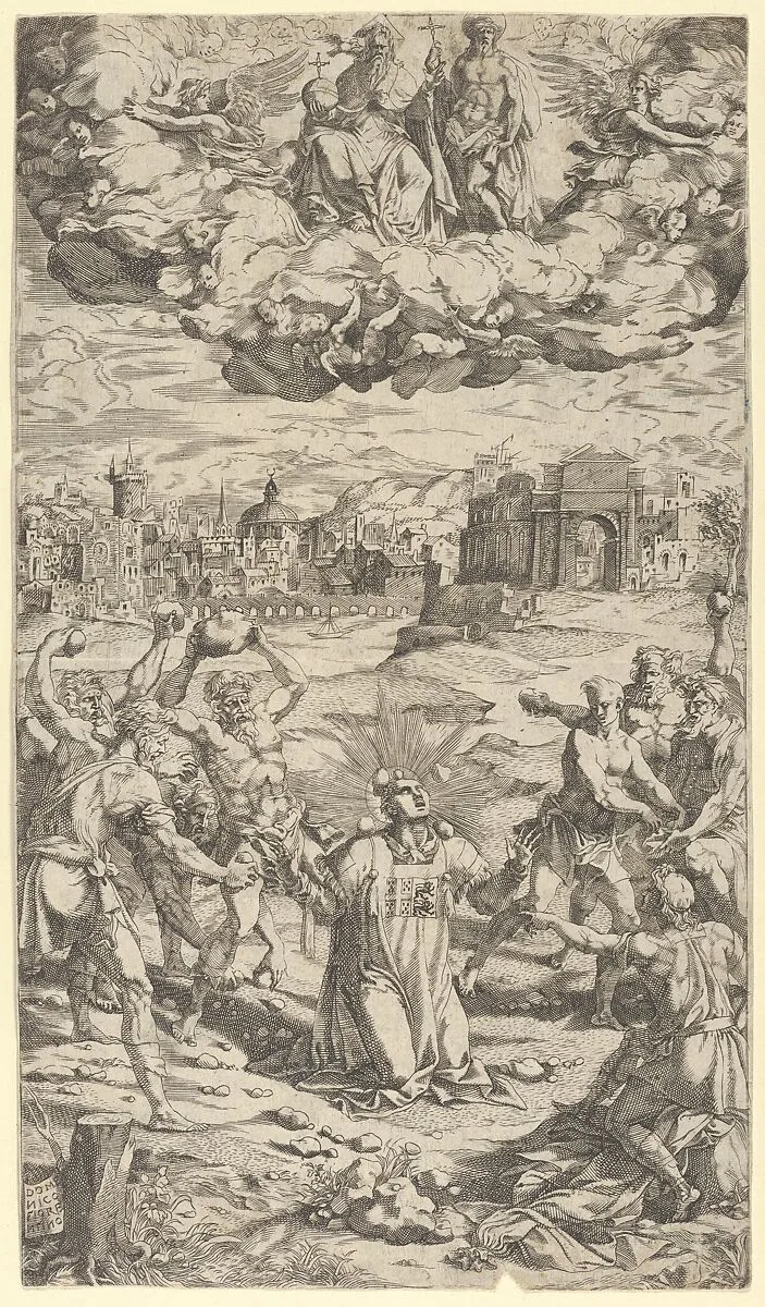 The Stoning of Saint Stephen — Domenico del Barbiere