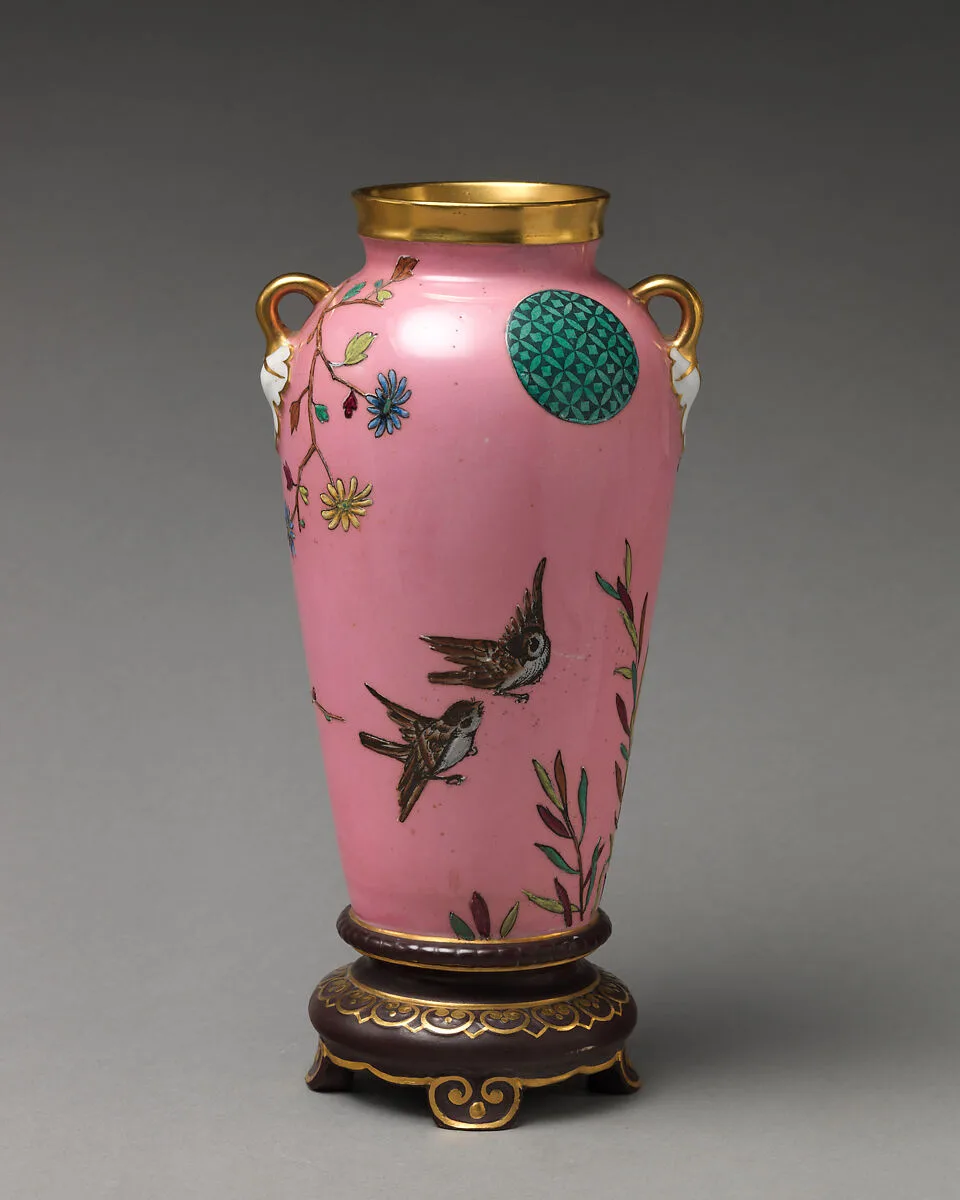 Vase with flowering branch motif (one of a pair) — Minton(s)
