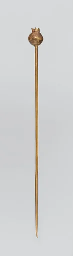 Gold pin with pomegranate head