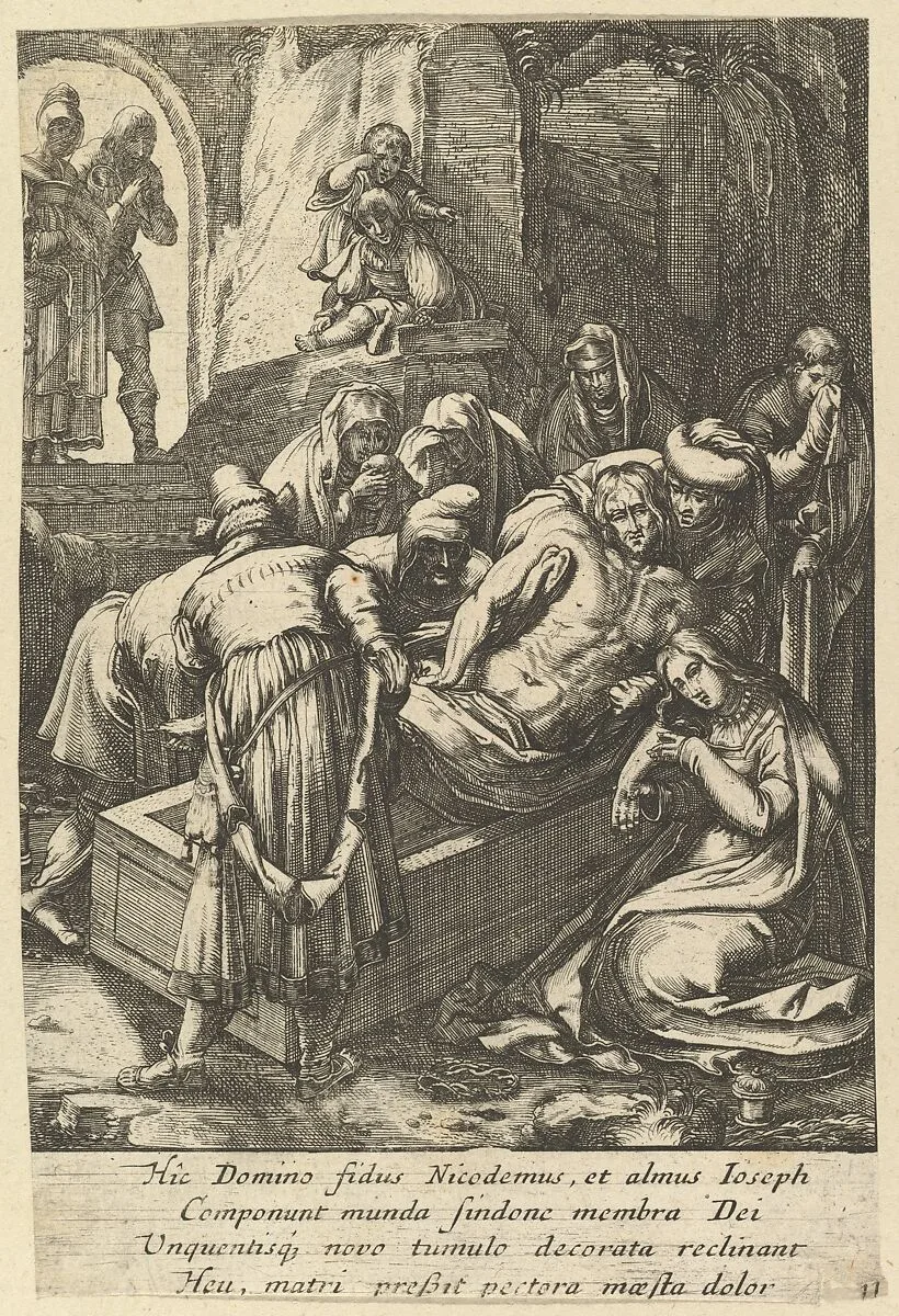 The Entombment, from "The Passion of Christ" — Hendrick Goltzius|Nicolas Cochin|Jean I Leblond