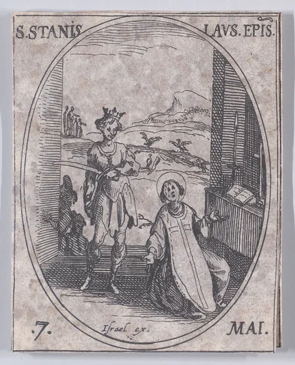 S. Stanislas, évêque (St. Stanislaus, Bishop), May 7th, from "Les Images De Tous Les Saincts et Saintes de L'Année" (Images of All of the Saints and Religious Events of the Year)