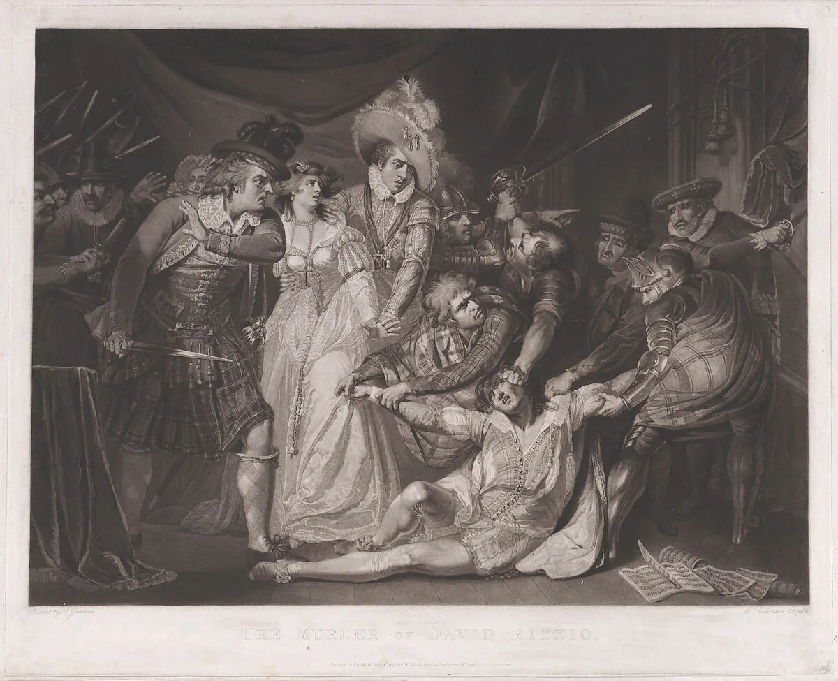 The Murder of David Rizzio (Mary, Queen of Scots witnessing the murder of David Rizzio) — Mary, Queen of Scots|William Dickinson|William Dickinson|John Graham