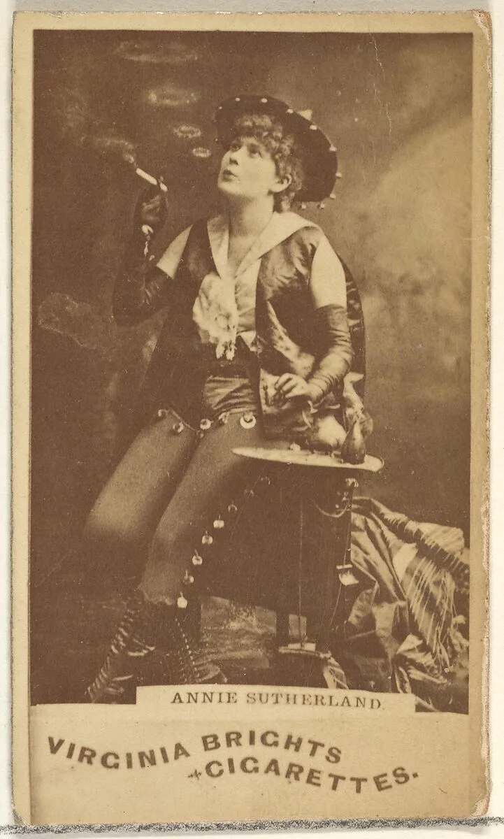 Annie Sutherland, from the Actors and Actresses series (N45, Type 1) for Virginia Brights Cigarettes — Allen & Ginter