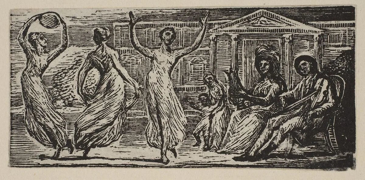Menalcus Watching Women Dance, from Thornton's "Pastorals of Virgil" — Robert John Thornton|William Blake|Virgil