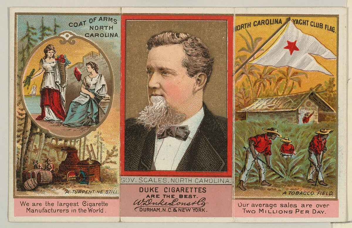 Governor Scales, North Carolina, from "Governors, Arms, Etc." series (N133-2), issued by Duke Sons & Co. — W. Duke, Sons & Co.