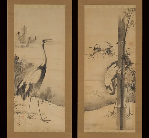 鶴図|Cranes