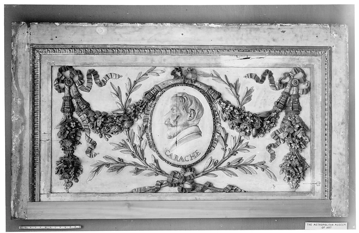 Panel for a decorative frieze with portrait of Carracci (from a set of six) — Unknown