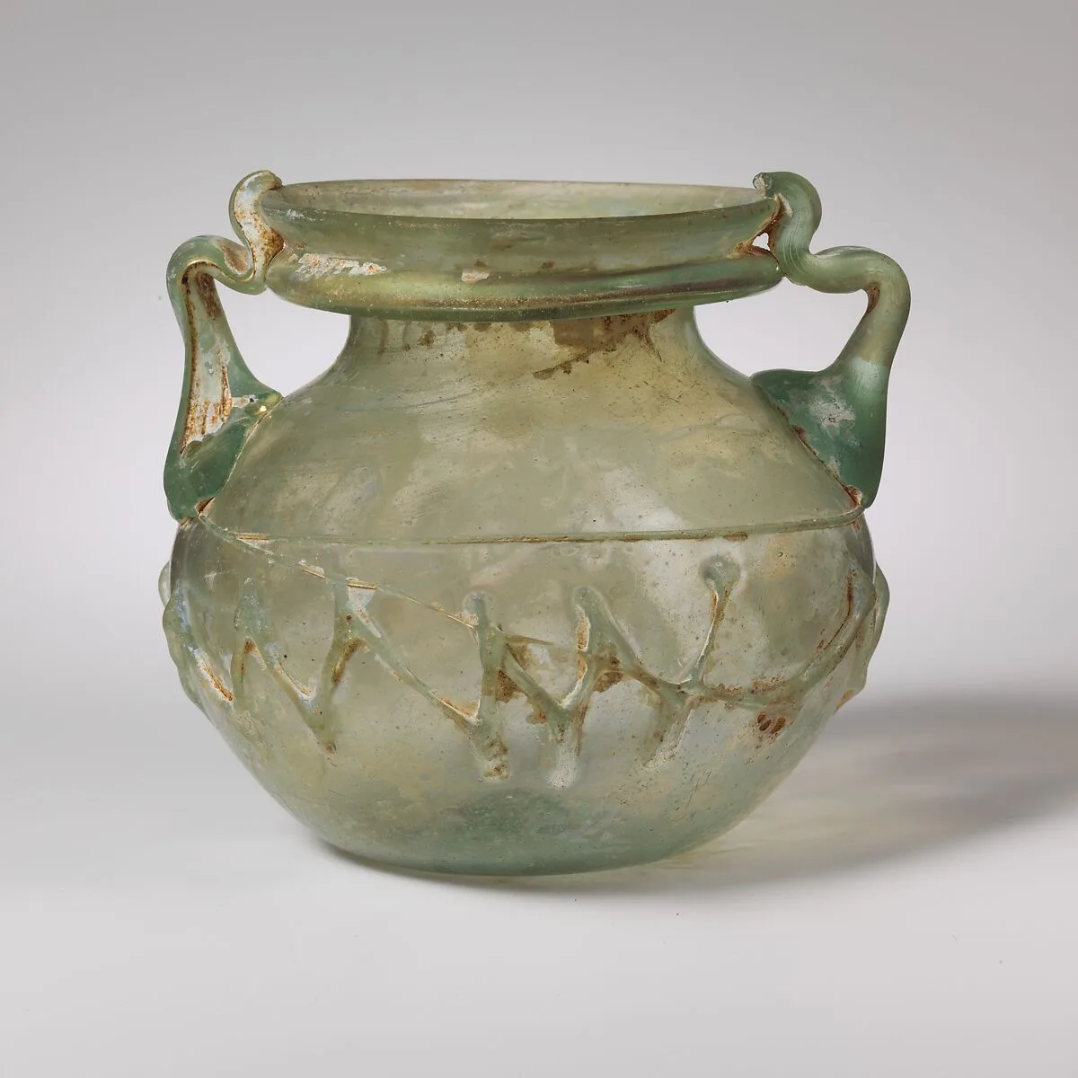 Glass two-handled jar — Unknown