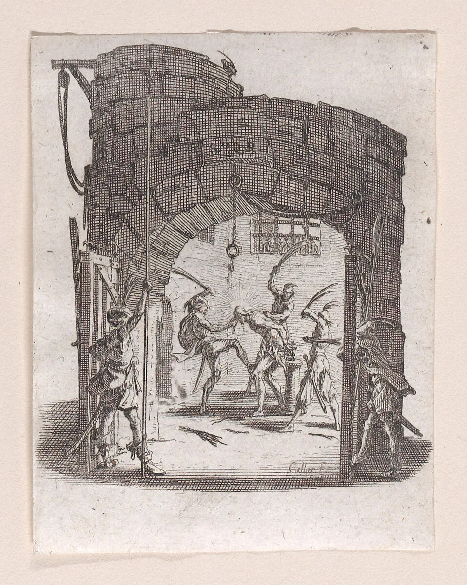 Jésus est Battu de Verges pièce appelée aussi La Flagellation (The Flagellation), from La Petite Passion (The Little Passion) — Jacques Callot