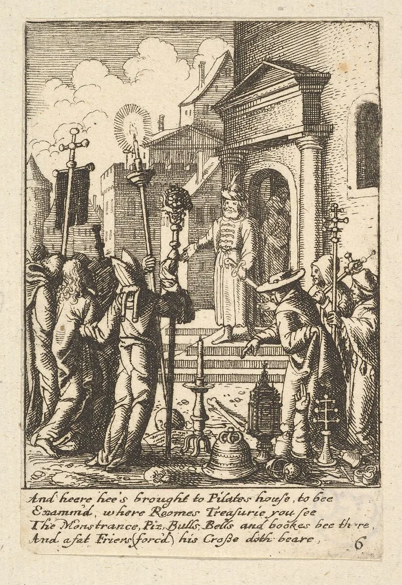 Jesus before Pilate — Wenceslaus Hollar|Hans Holbein the Younger