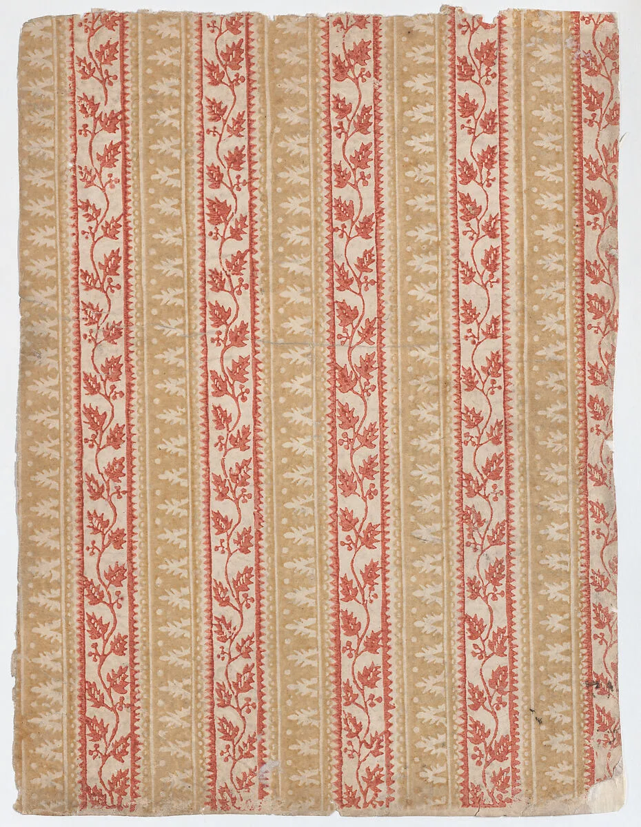 Sheet with five borders with abstract and floral designs — Anonymous