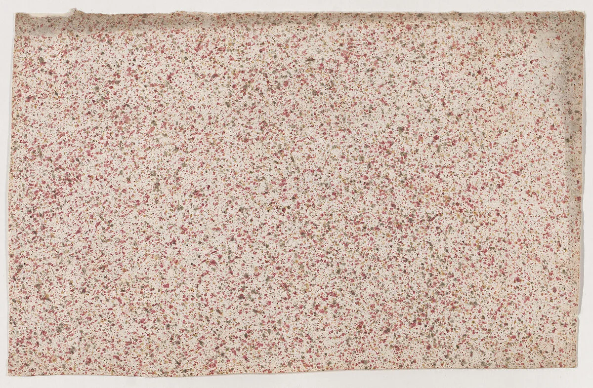 Sheet with an overall red speckle pattern — Anonymous