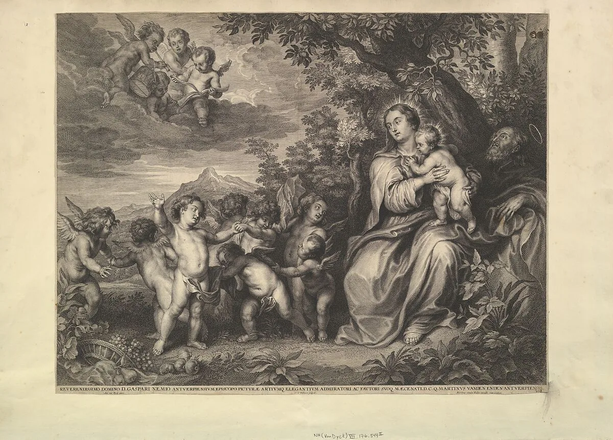 Rest on the Flight into Egypt — Schelte Adams à Bolswert|Anthony van Dyck|Martinus van den Enden
