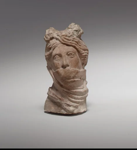 Terracotta head of a veiled woman