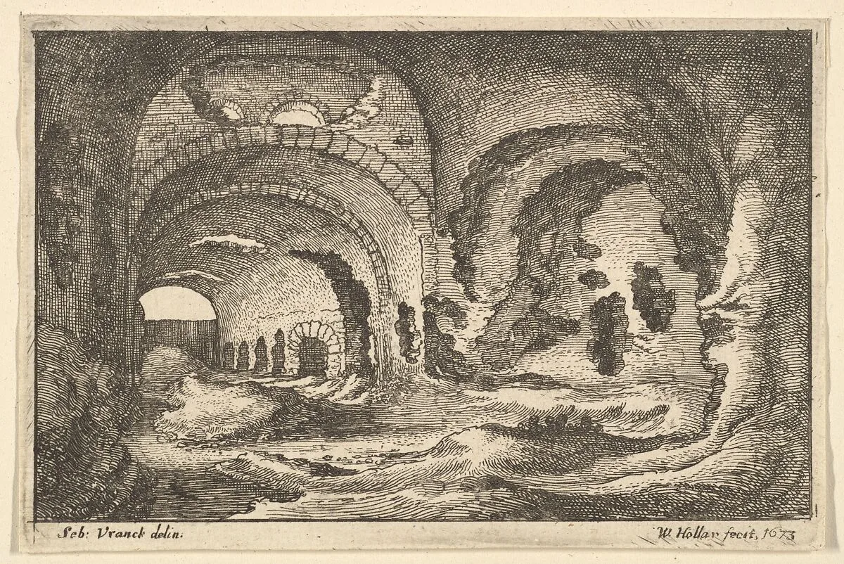 Roman remains at Tivoli, from "Roman Ruins" — Wenceslaus Hollar|Sebastiaen Vrancx