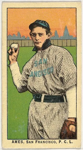 Ames, San Francisco, Pacific Coast League, from the "Obak Baseball Players" set (T212), issued by the American Tobacco Company to promote Obak Mouthpiece Cigarettes — American Tobacco Company
