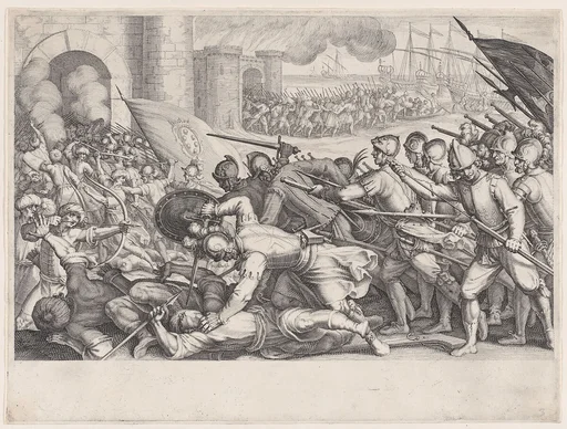 Les Troupes Forcent la Porte d'une Ville (The Troops Force Their Way Through the Gate of a City), from La Vie de Ferdinand Ier de Médicis série appelée aussi Les Batailles des Médicis (The Life of Ferdinand I de'Medici also called The Medici Battles)