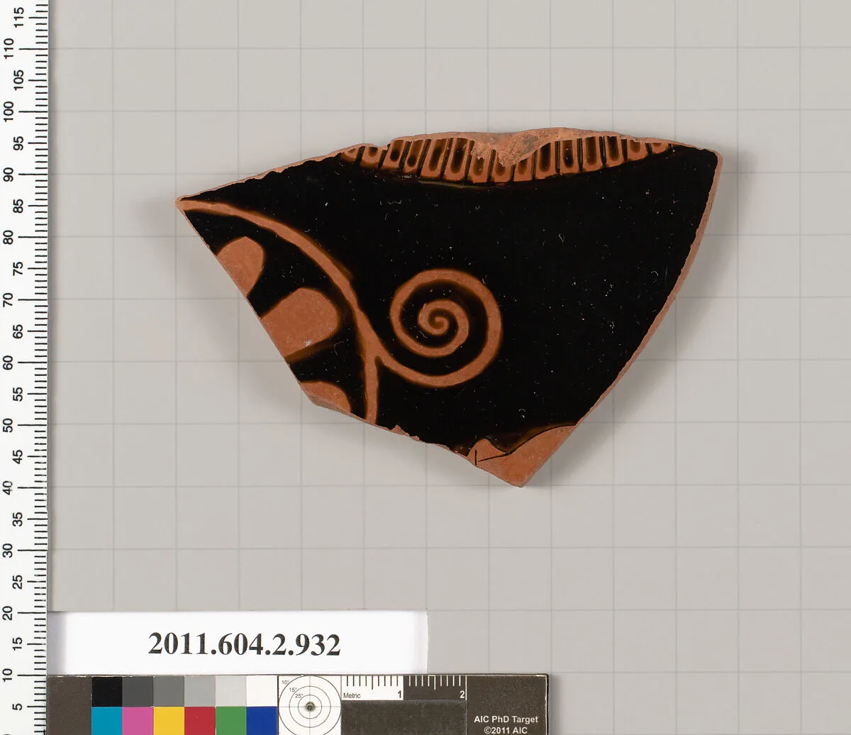 Terracotta fragment of a hydria: kalpis (water jar) — Unknown
