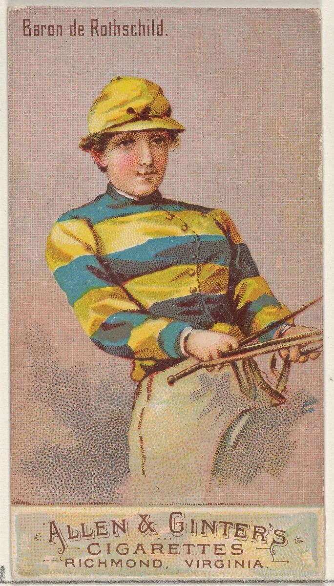 Baron de Rothschild, from the Racing Colors of the World series (N22b) for Allen & Ginter Cigarettes — Allen & Ginter