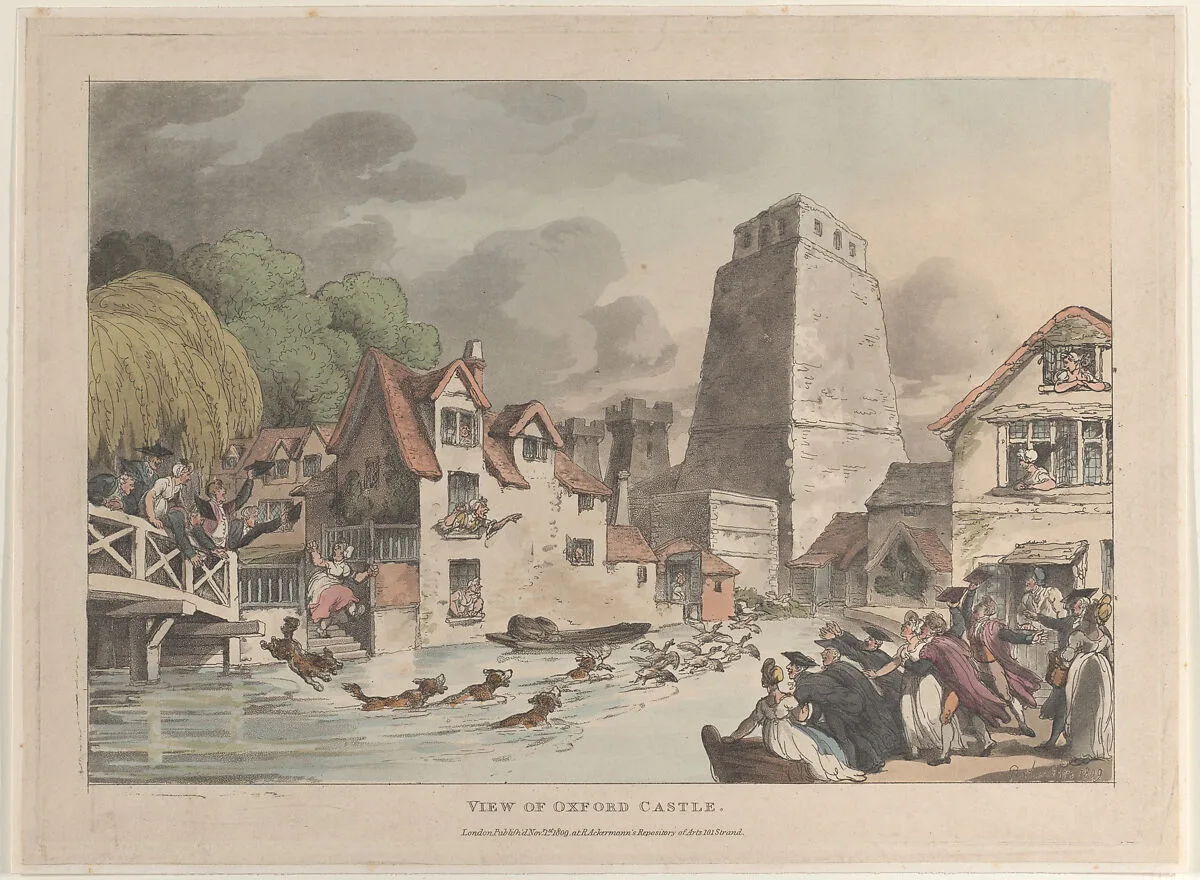 View of Oxford Castle — Rudolph Ackermann, London|Thomas Rowlandson