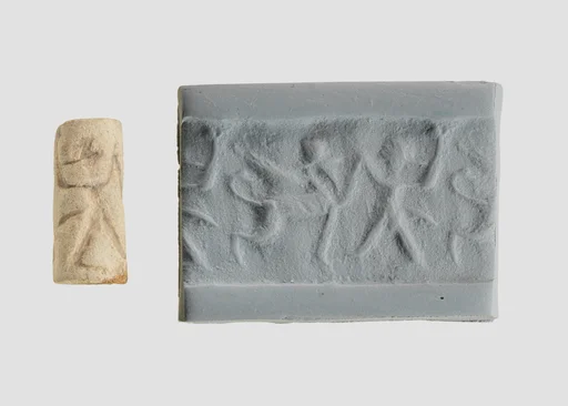 Cylinder seal with two-figure contest scene