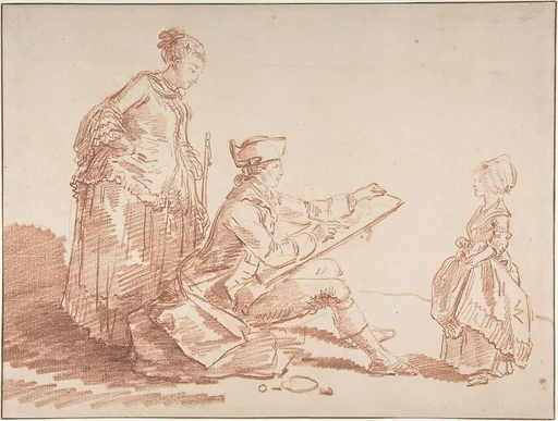 Artist Sketching a Young Girl